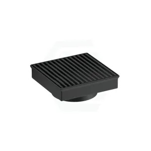 110x110mm Matt Black Linear Floor Waste Drain Stainless Steel 80mm Outlet