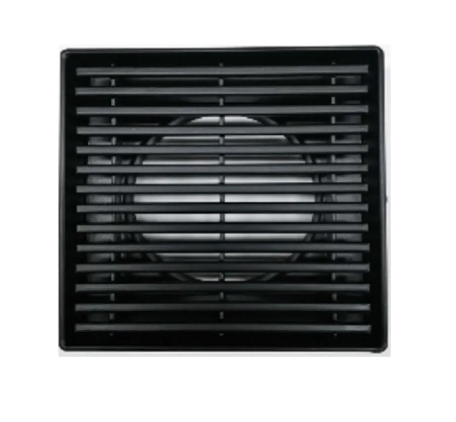 110x110mm Matt Black Linear Floor Waste Drain Stainless Steel 80mm Outlet