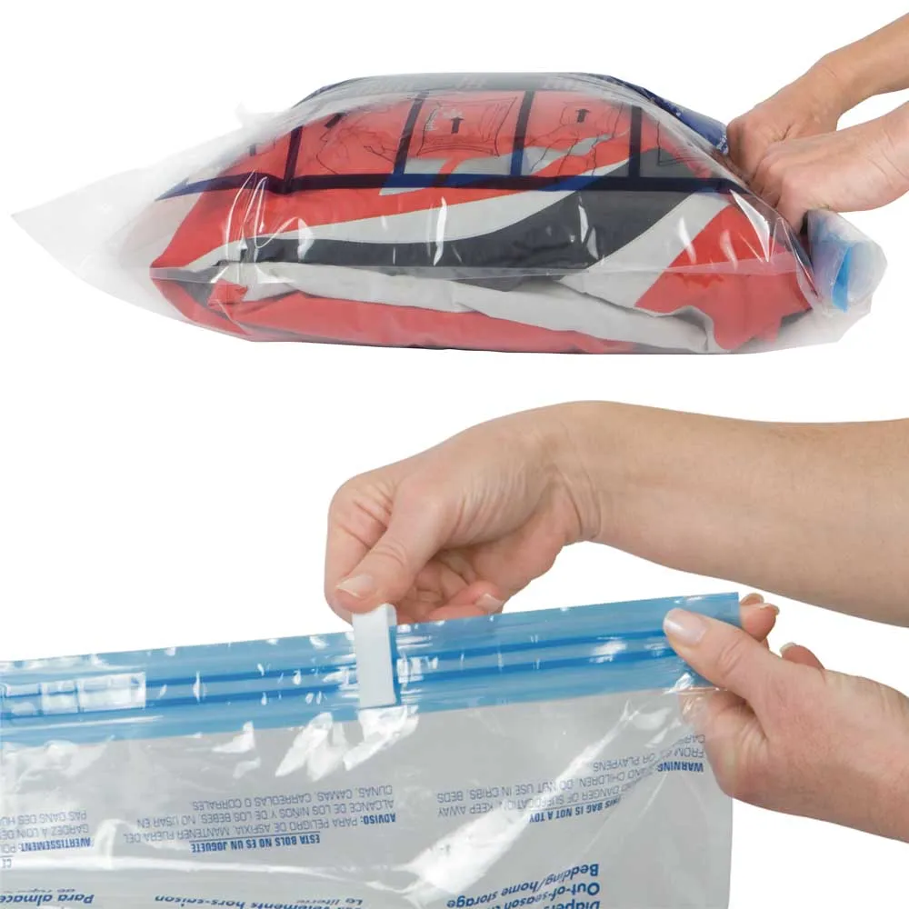 2 PC Set Space Saving Travel Compression Bags Packing Roll Up Storage Travelon