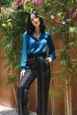 Anderson Pants - Pinstripe Linen