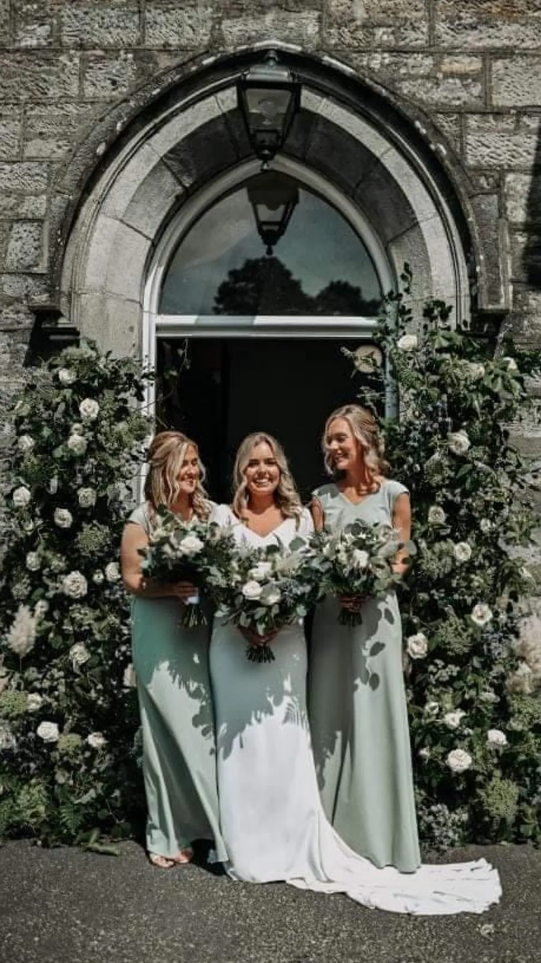 Aria Sage Green Beaded Belt Plain & Elegant Bridesmaids Dress