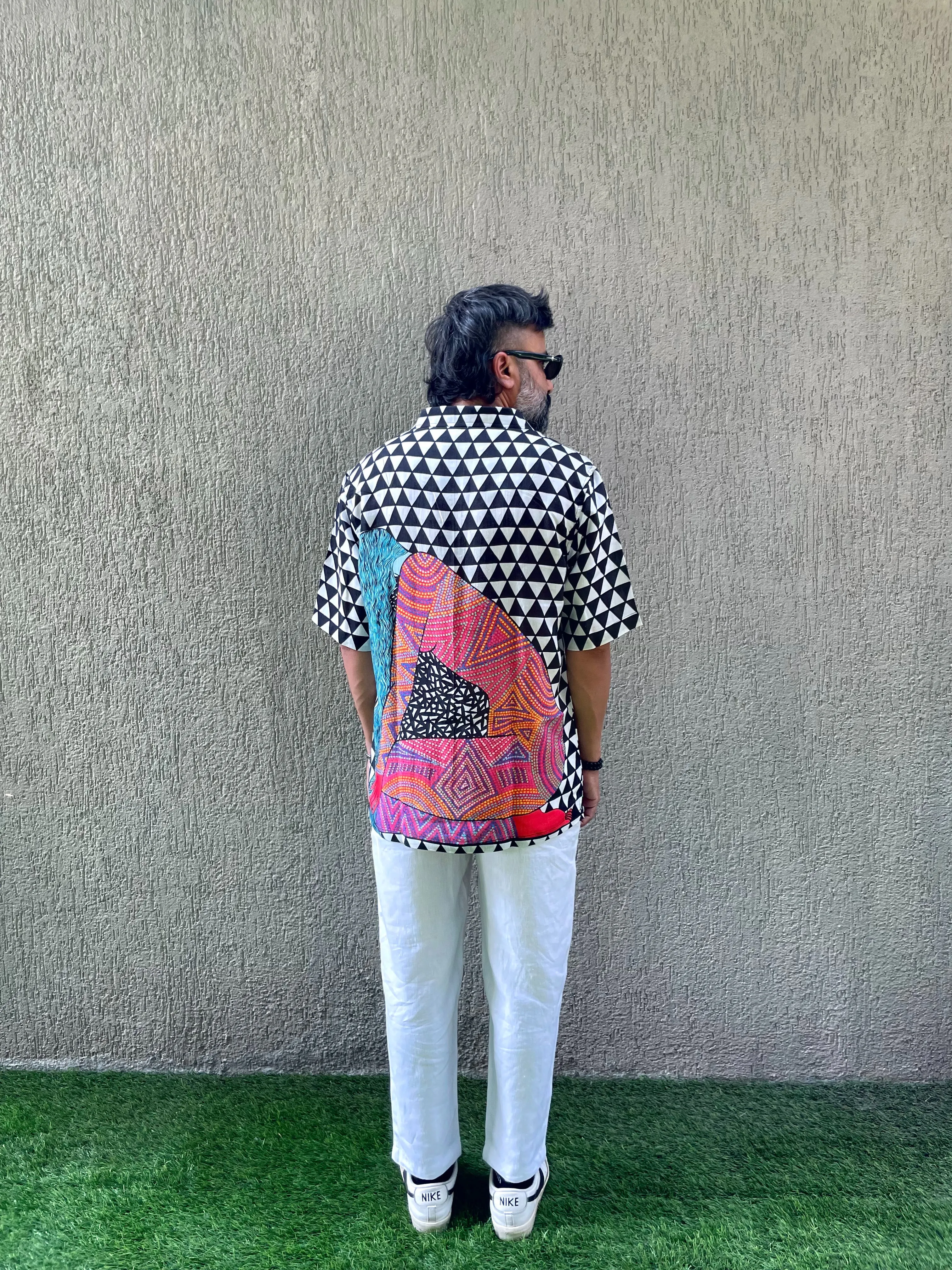 Bold and Vibrant Unisex Shirt Pure Satin Linen Short Sleeve Shirt