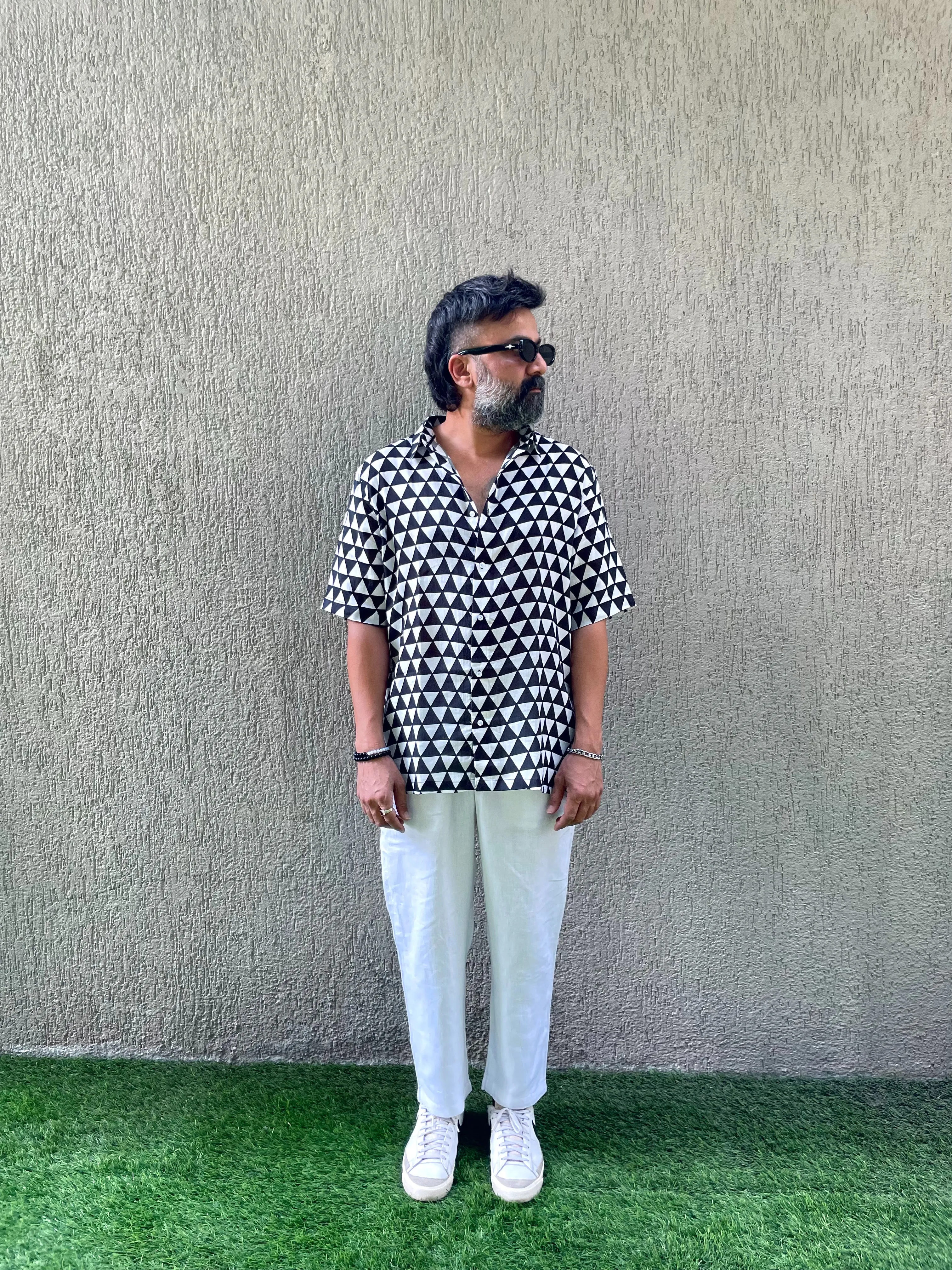 Bold and Vibrant Unisex Shirt Pure Satin Linen Short Sleeve Shirt