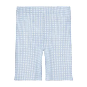 BOYS LONG SHORT Blue Gingham Print