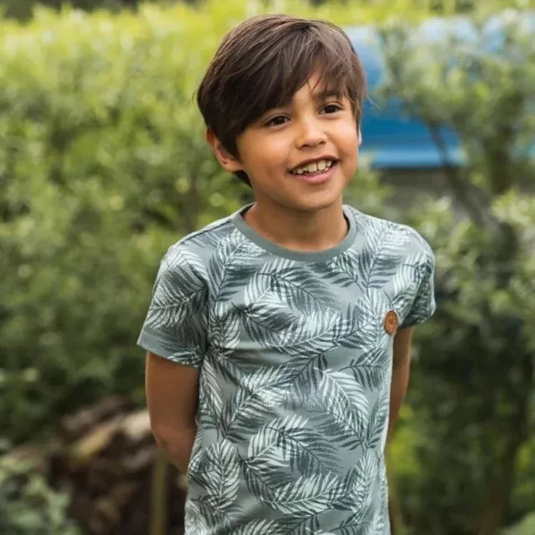 Koko Noko Boys Dusty Green Botanic Tshirt