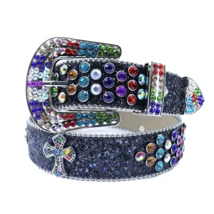 Shine Rhinestone Punk Cowboy Belt - Unisex Y2K Crystal Belt for Jeans & Pants