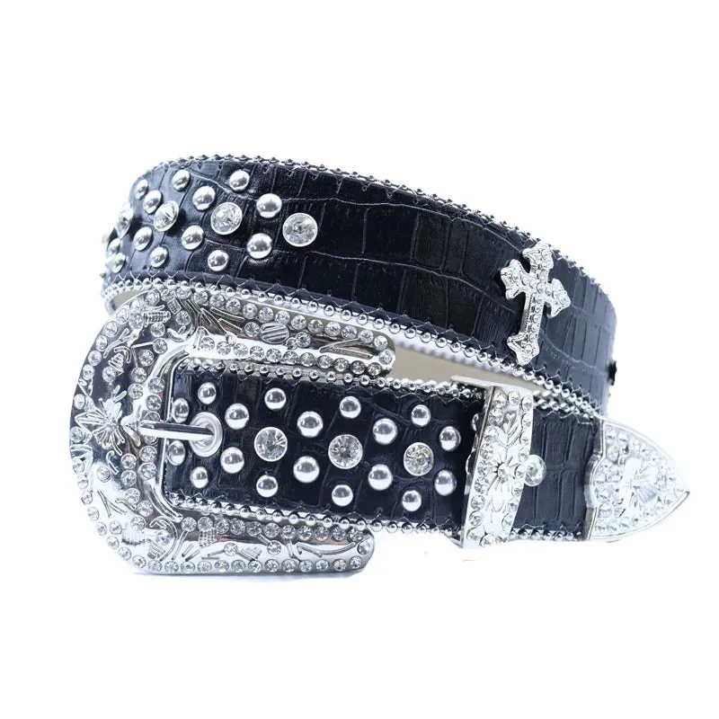 Shine Rhinestone Punk Cowboy Belt - Unisex Y2K Crystal Belt for Jeans & Pants