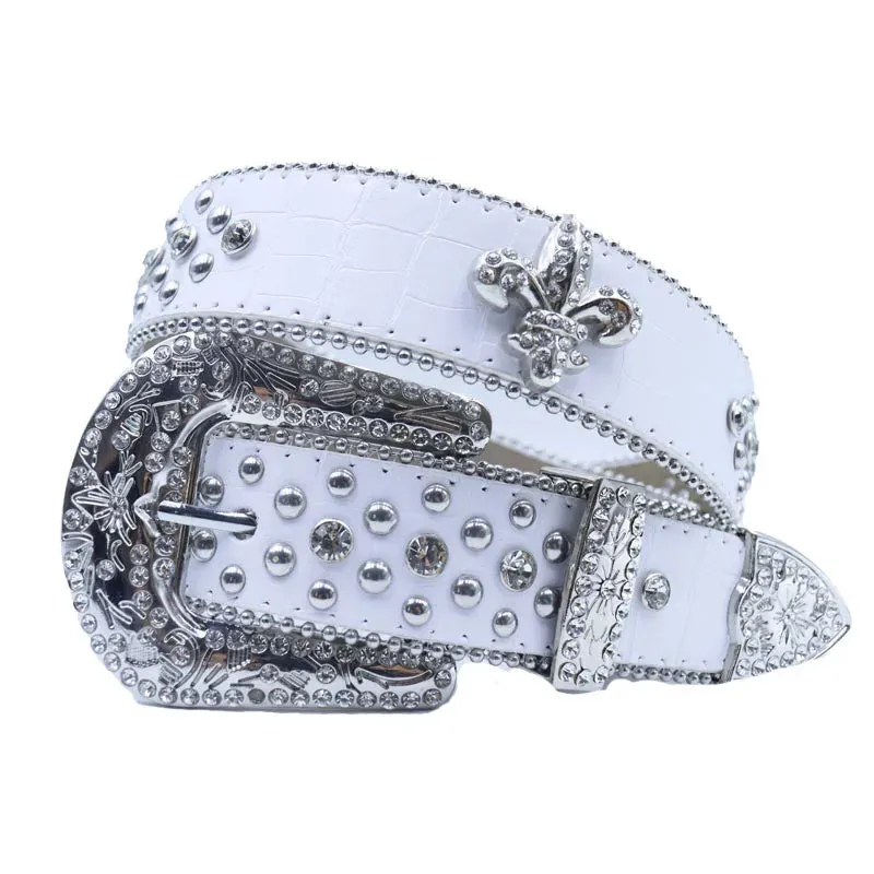 Shine Rhinestone Punk Cowboy Belt - Unisex Y2K Crystal Belt for Jeans & Pants
