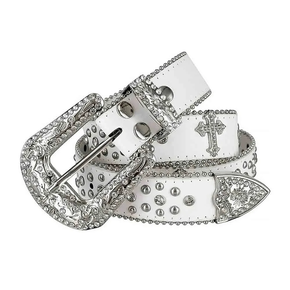 Shine Rhinestone Punk Cowboy Belt - Unisex Y2K Crystal Belt for Jeans & Pants