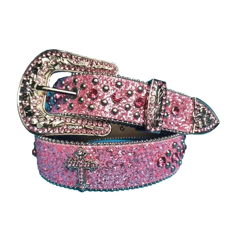 Shine Rhinestone Punk Cowboy Belt - Unisex Y2K Crystal Belt for Jeans & Pants