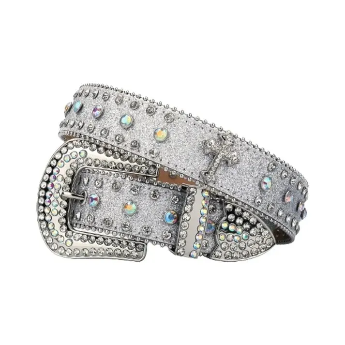 Shine Rhinestone Punk Cowboy Belt - Unisex Y2K Crystal Belt for Jeans & Pants