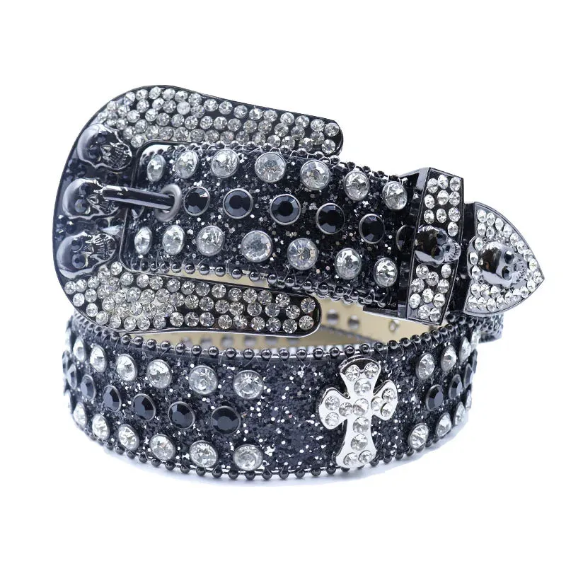Shine Rhinestone Punk Cowboy Belt - Unisex Y2K Crystal Belt for Jeans & Pants