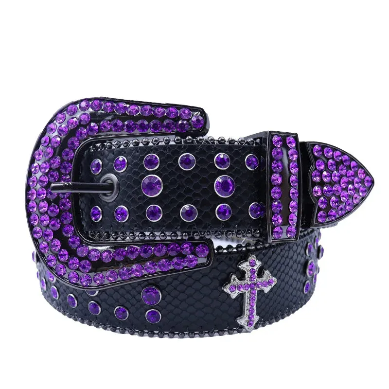 Shine Rhinestone Punk Cowboy Belt - Unisex Y2K Crystal Belt for Jeans & Pants