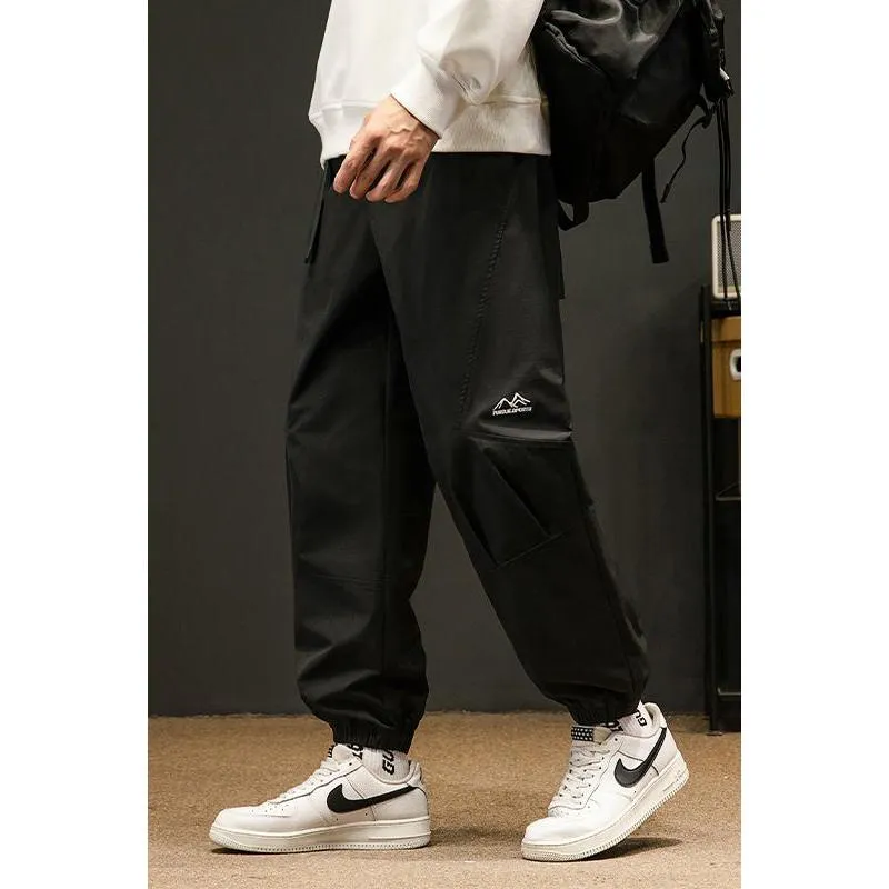 Wide Leg Patchwork Elasticity Loose Fit Tapered Pants